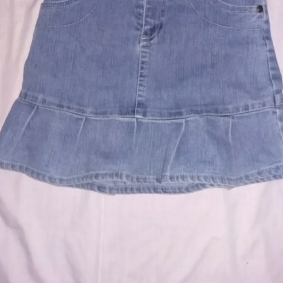 Girl trendy denim Jean flare skirt - Picture 3 of 7